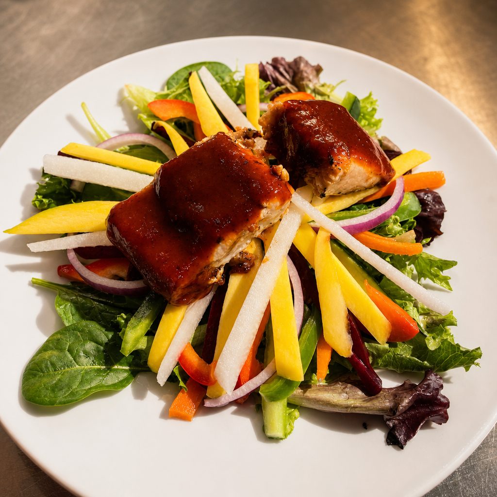 CHIPOTLE BBQ SALMON SALAD.