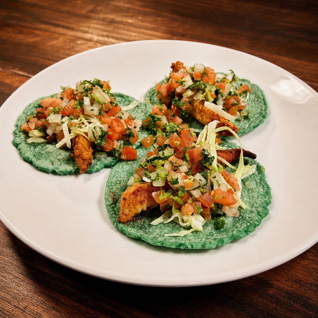 BAJA FISH TACOS.